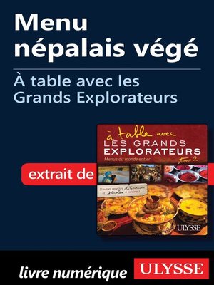 cover image of Menu népalais végé--À table avec les Grands Explorateurs